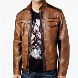 I.N.C. Men's Jones Two-Tone Faux-Leather Jacket